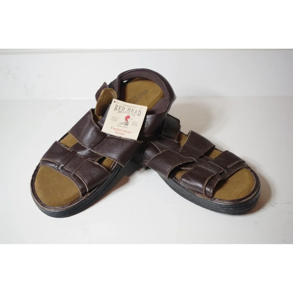 NWT Red Head Brand Co Comfort Series Men's Size 15M Brown Leather Sandals